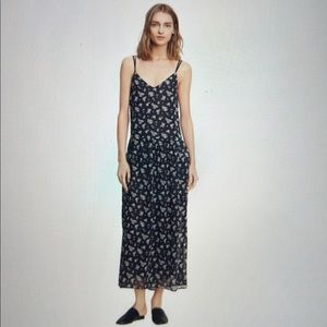 Vince Calico Floral Shirred Waist Casual Maxi Dress